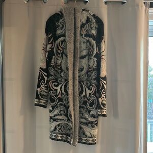 Elegant Black and Gray Women's Super Soft, Warm, Open Cardigan Coat